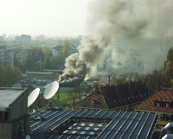 Schuppenbrand Rauchwolke